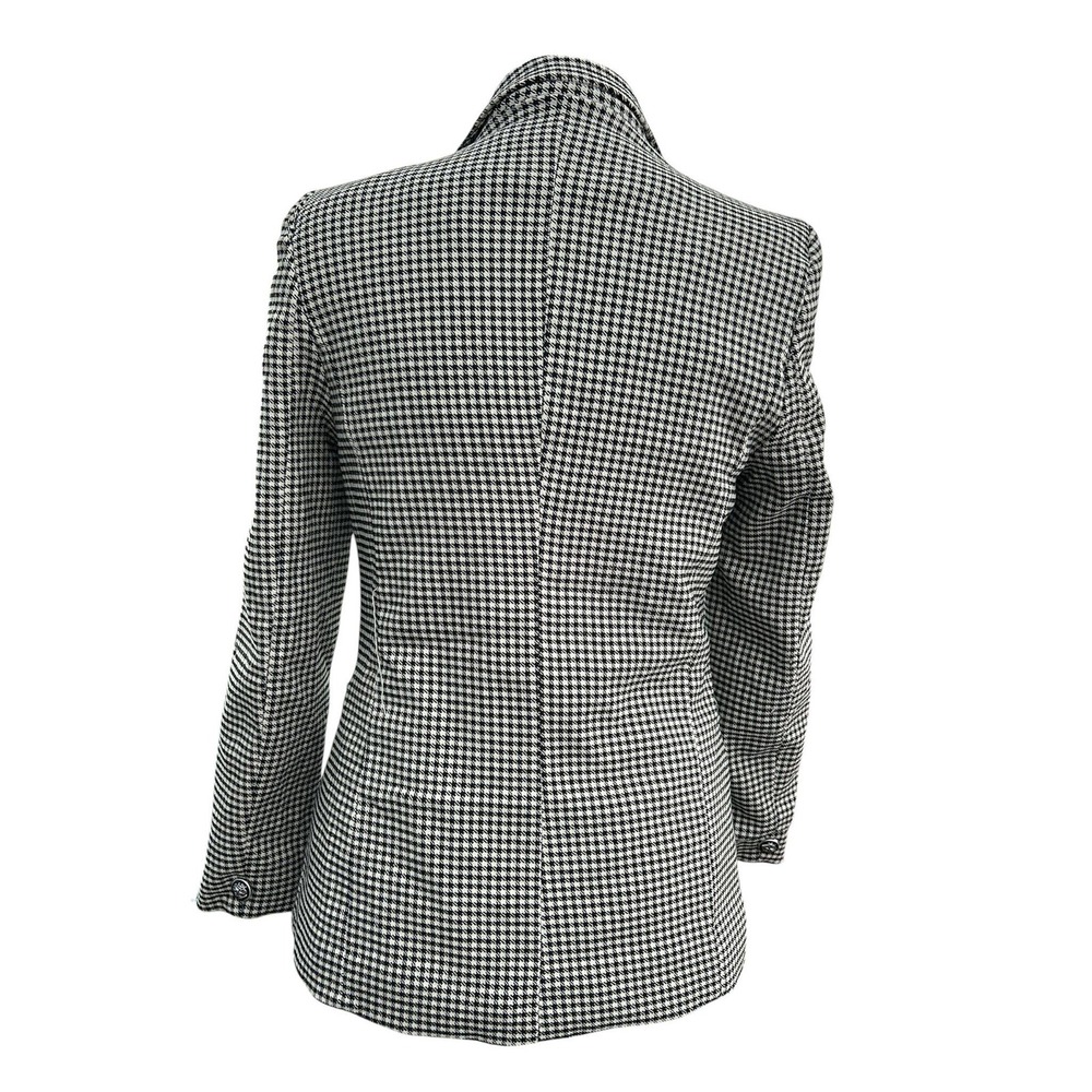 Rachel Zoe Womens XS Houndstooth Blazer Black White Single Button CHU33453D - Picture 2 of 11